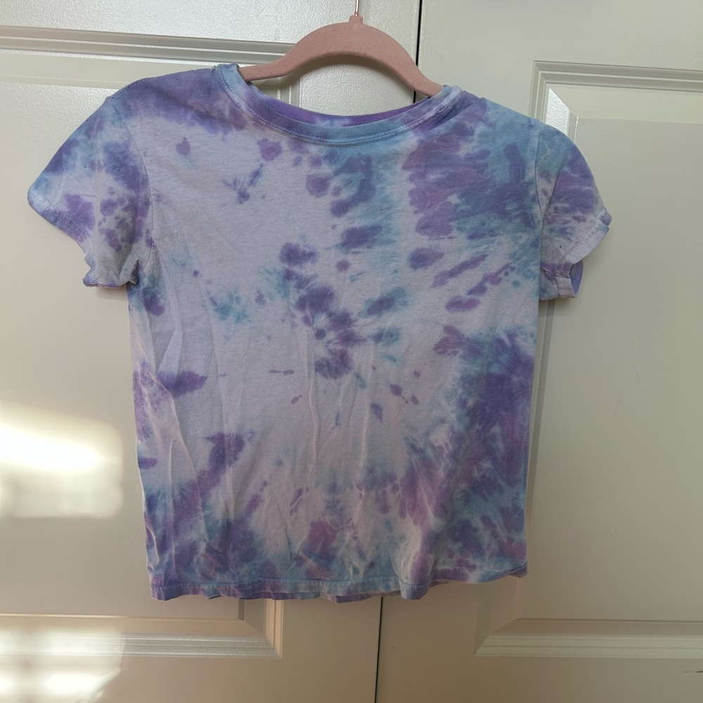 Purple and Blue Short Sleeve Tie-Dye Tee